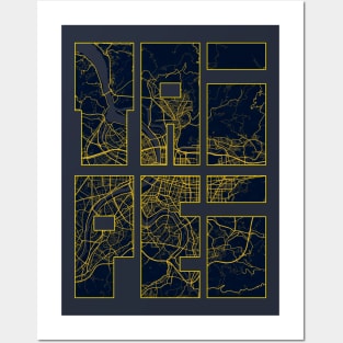Taipei, Taiwan City Map Typography - Gold Art Deco Posters and Art